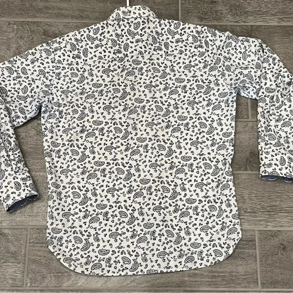 Luchiano Visconti Classic Men’s Button-Down (Blue/White) - Picture 2 of 10